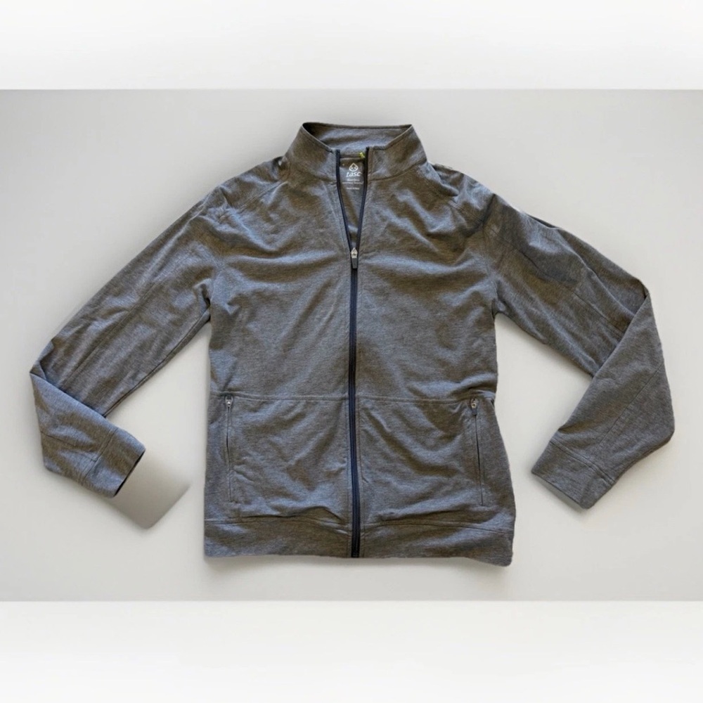 Tasc Performance Jacket Mens Sz S Gray Full Zip Athletic Organic Cotton Bamboo